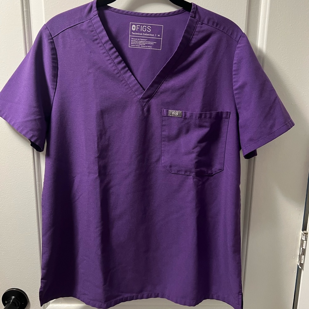 Figs electric purple Catarina scrub top